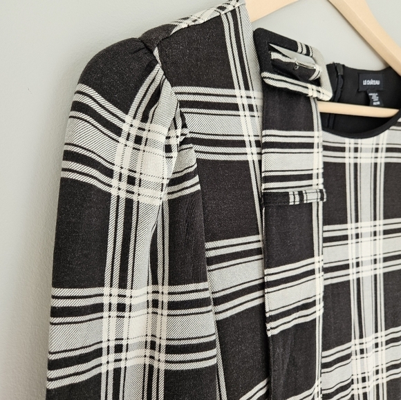 LE CHÂTEAU plaid dress longsleeves with  belt - Picture 4 of 5